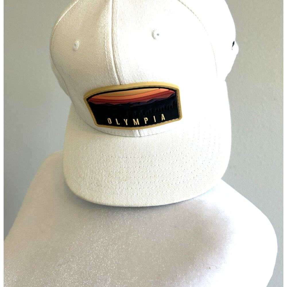 Olympia Prevost SnapBack Yupoong White Hat Trucker NASCAR Fishing Country Hiking